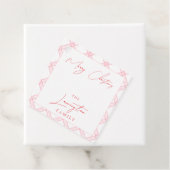 プレイドホリデーギフトラベル – ホットピンク&レッド フェイバータグ (インサイチュ)