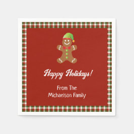 プレイドホリデークッキーベーキングクリスマス スタンダードカクテルナプキン