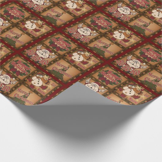 プレイドホリデークリスマス ラッピングペーパー (角)