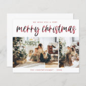 プレイドホリデーフォトカード |クリスマスモダン。 (正面/裏面)