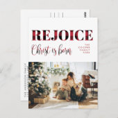 プレイドホリデーフォトカード |クリスマスモダン。 ポストカード (正面/裏面)