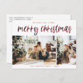 プレイドホリデーフォトポストカード |クリスマモダンス ポストカード (正面/裏面)