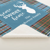 プレイドホームスウィートホームタータンチェックアンダーソンパーソナライズされた シェルパブランケット (3/4)