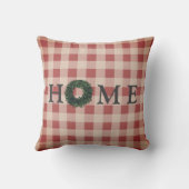 プレイドホームタイポグラフィスタイリッシュファームハウスギンガム クッション (裏面)