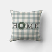 プレイドホームタイポグラフィスタイリッシュファームハウスギンガム クッション (裏面)