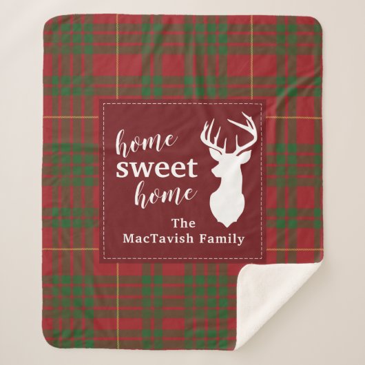 プレイドホーム素朴スウィートタータンチェック シェルパブランケット (正面)