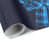 プレイドボウズオンブルーラッピング紙 ラッピングペーパー (ロールコーナー)