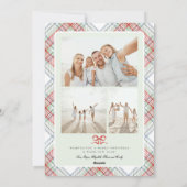 プレイドボウファミリーフォトクリスマスホリデー シーズンカード (裏面)