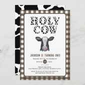 プレイドボーイホーリーカウファースト誕生日 招待状 (正面/裏面)