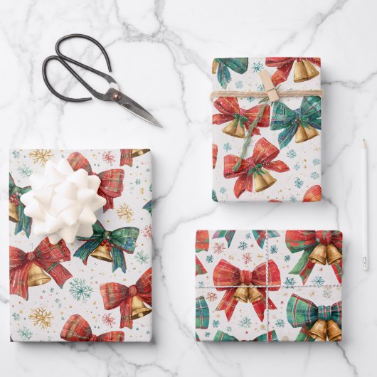 プレイドボーズベルレトロクリスマス ラッピングペーパーシート (正面)