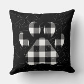 プレイドポードドッグMOM文字と髪 クッション (裏面)