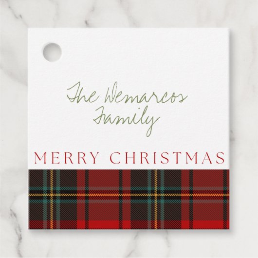 プレイドメリークリスマスギフトメッセージカード フェイバータグ (正面)