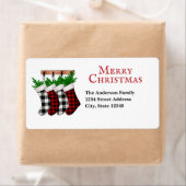 プレイドメリークリスマスストッキング ラベル (インサイチュ)