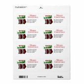 プレイドメリークリスマスストッキング ラベル (フルシート)