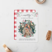 プレイドメリークリスマスファミリーフォトミスタントー ノートカード (正面/裏面インサイチュ)