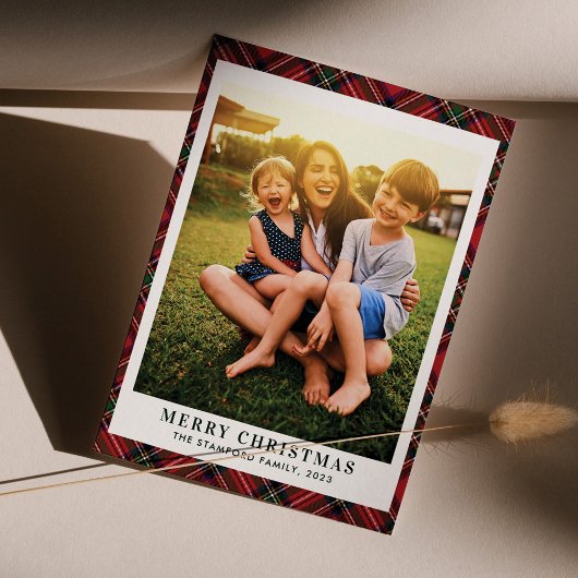 プレイドメリークリスマスフォトクランStewartタータンチェック シーズンカード