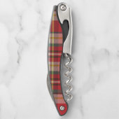 プレイドメリークリスマスレッドモダンチェッ素朴ク ソムリエナイフ (裏面)