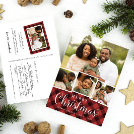 プレイドメリーホリディフォトコラージポストカード シーズンポストカード