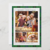 プレイドモダンクリスマスフォトタータンチェック素朴 シーズンカード (正面)