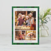 プレイドモダンクリスマスフォトタータンチェック素朴 シーズンカード (スタンド正面)