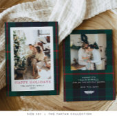 プレイドモダンクリスマスホリデーカードタータンチェック シーズンカード