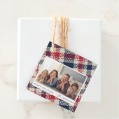 プレイドモダンパターカスタムンChristmas Family Photo フェイバータグ (インサイチュ)