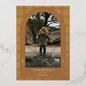 プレイドモダンラストテラコッタ金ゴールド 箔シーズンカード (正面)