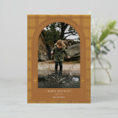 プレイドモダンラストテラコッタ金ゴールド 箔シーズンカード (立ち正面)