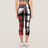 プレイドモダン抽象芸術レッドブラックプレイドコレクション カプリレギンス (裏面)