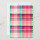 プレイドリタイオメントパーティーピンクグリーンタータンチェック 招待状 (裏面)