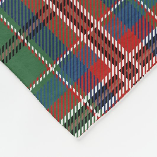 プレイドレッドグリーンエレガント素朴クラシックタータンチェック フリースブランケット (角)