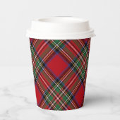 プレイドレッドグリーン素朴クラシックタータンチェック 紙コップ (裏面)