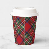 プレイドレッドグリーン素朴クラシックタータンチェック 紙コップ (右)