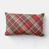 プレイドレッドチェックエレガントファームハウスホリデー ランバークッション (裏面)