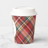 プレイドレッドチェック素朴メリークリスマスファームハウス 紙コップ (左)