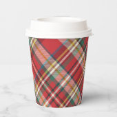 プレイドレッドチェック素朴メリークリスマスファームハウス 紙コップ (裏面)