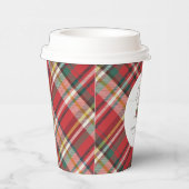 プレイドレッドチェック素朴メリークリスマスファームハウス 紙コップ (右)