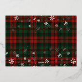 プレイドレッドトラック素朴クリスマスパーティーバラ金ゴールド 箔招待状 (裏面)