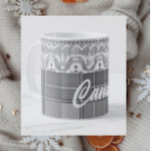 プレイドレース白黒グレイかわいい コーヒーマグカップ