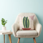 プレイド上のヘビの植物赤面背景ピンク クッション (椅子)