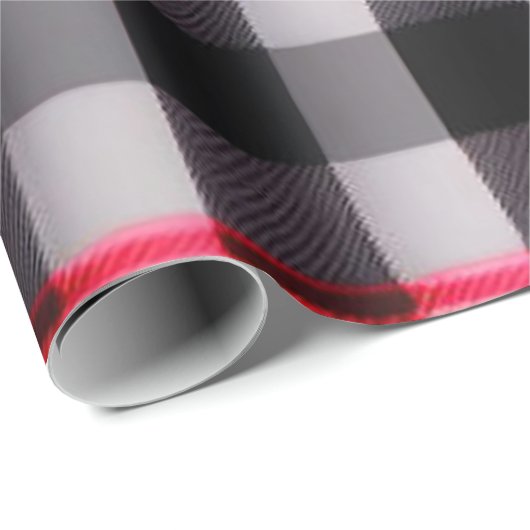 プレイド人気がある抽象芸術レッドブラックプレイドコレクション ラッピングペーパー (ロールコーナー)