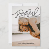 プレイド付き喜ばしい写真のクリスマスカード 招待状 (正面)