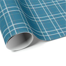 プレイド伝統的コージーキャビンターコイズクリスマス ラッピングペーパー