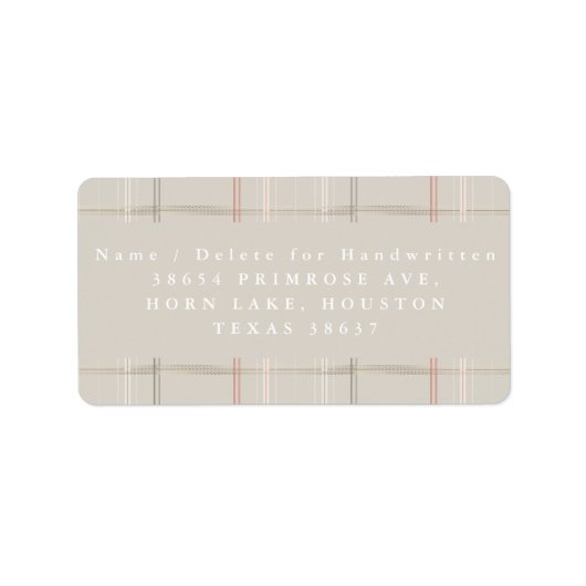 プレイド伝統的コージーキャビンベージュ金ゴールドアドレス ラベル (正面)