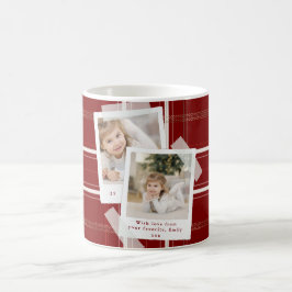 プレイド伝統的コージーキャビンBurgundyチェック写真 コーヒーマグカップ