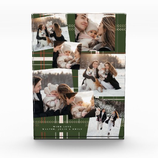 プレイド伝統的コージーグリーンクリスマスギフト8 フォトブロック (正面)