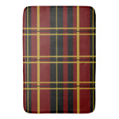 プレイド伝統的ブラック、バタークリーム、ダークレッド バスマット (正面縦)