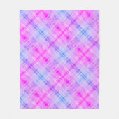 プレイド暗い赤紫色ブルーボホ フリースブランケット (正面)