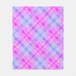 プレイド暗い赤紫色ブルーボホ フリースブランケット