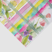 プレイド水彩紫色の緑のフローラの分離 薄葉紙 (詳細)